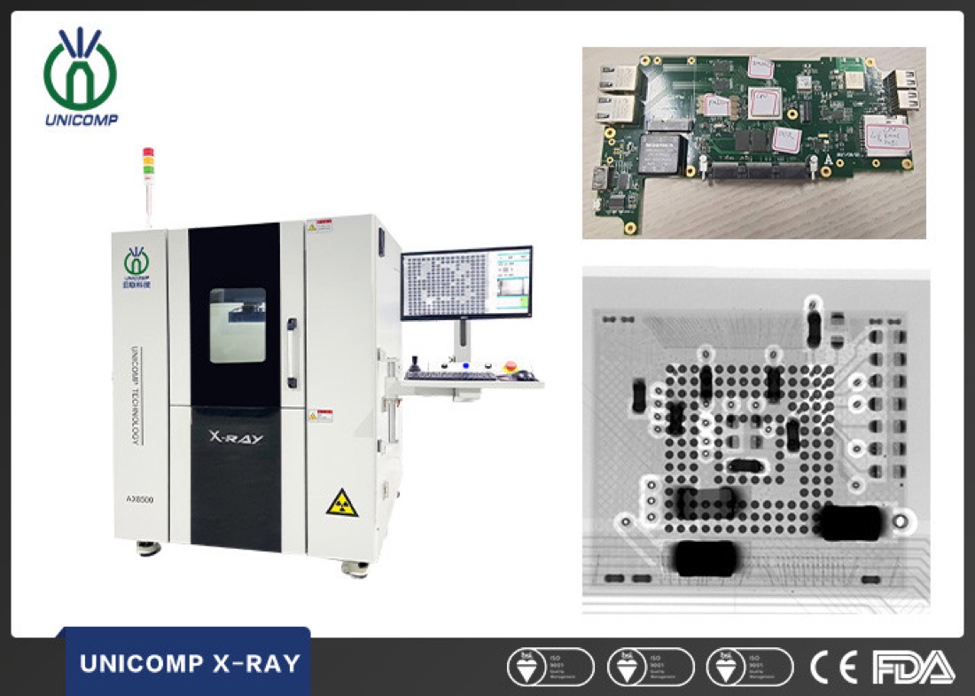 UNICOMP | AX8500 | Rayos X de 110kV y 5µm para semiconductores, SMT, PCBA y BGA
